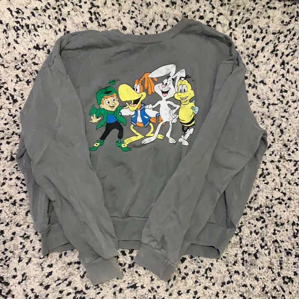 general mills cereal buddies grey crew neck